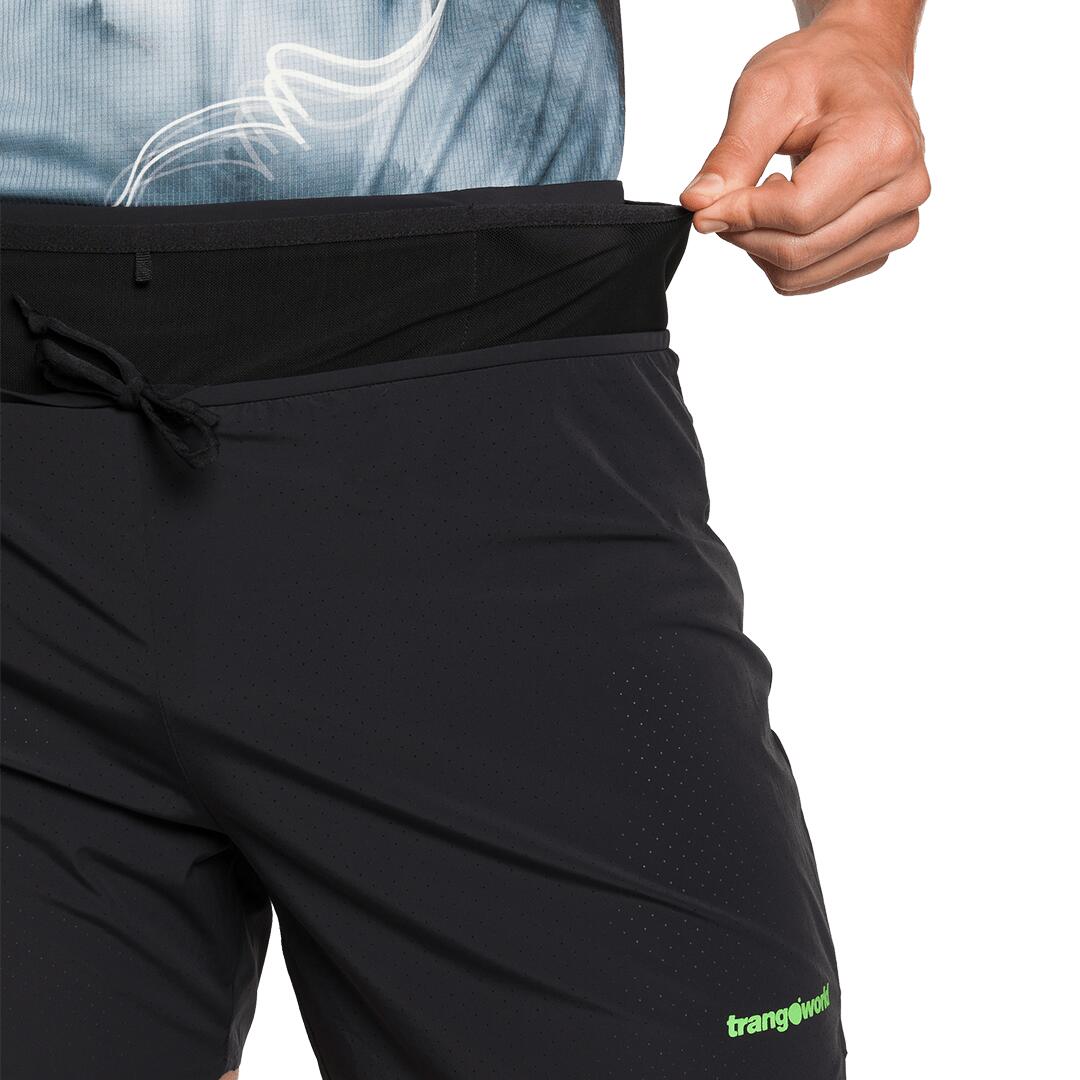 Pantalones cortos de Trail Running para Hombre Trangoworld Grotte Negro/Verde 5/6