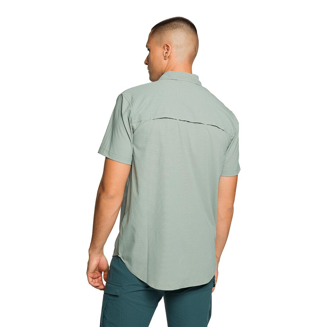 Camisa mangas cortas para Hombre Trangoworld Esera df Verde/Gris 3/4