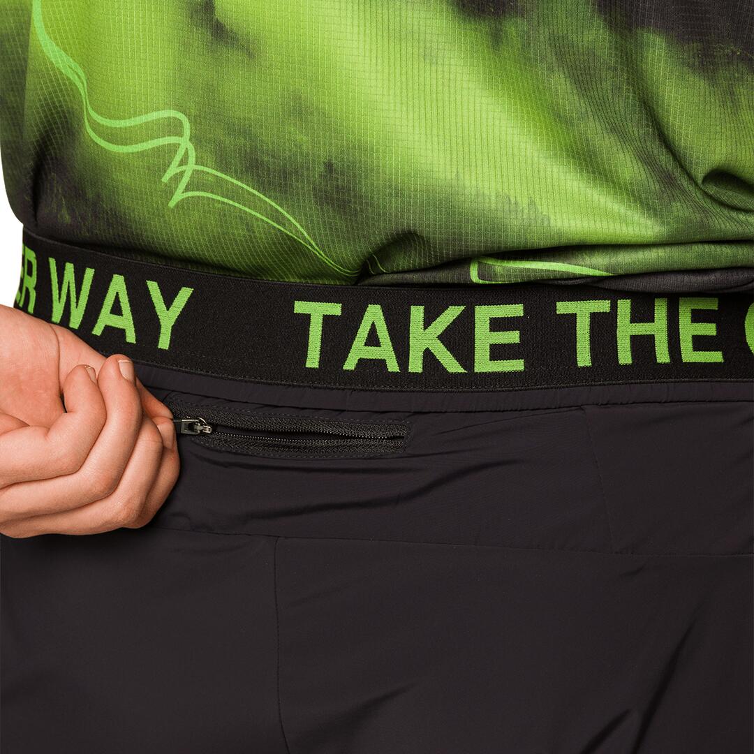 Pantalones cortos de Trail Running para Hombre Trangoworld Servoz Negro/Verde 5/6