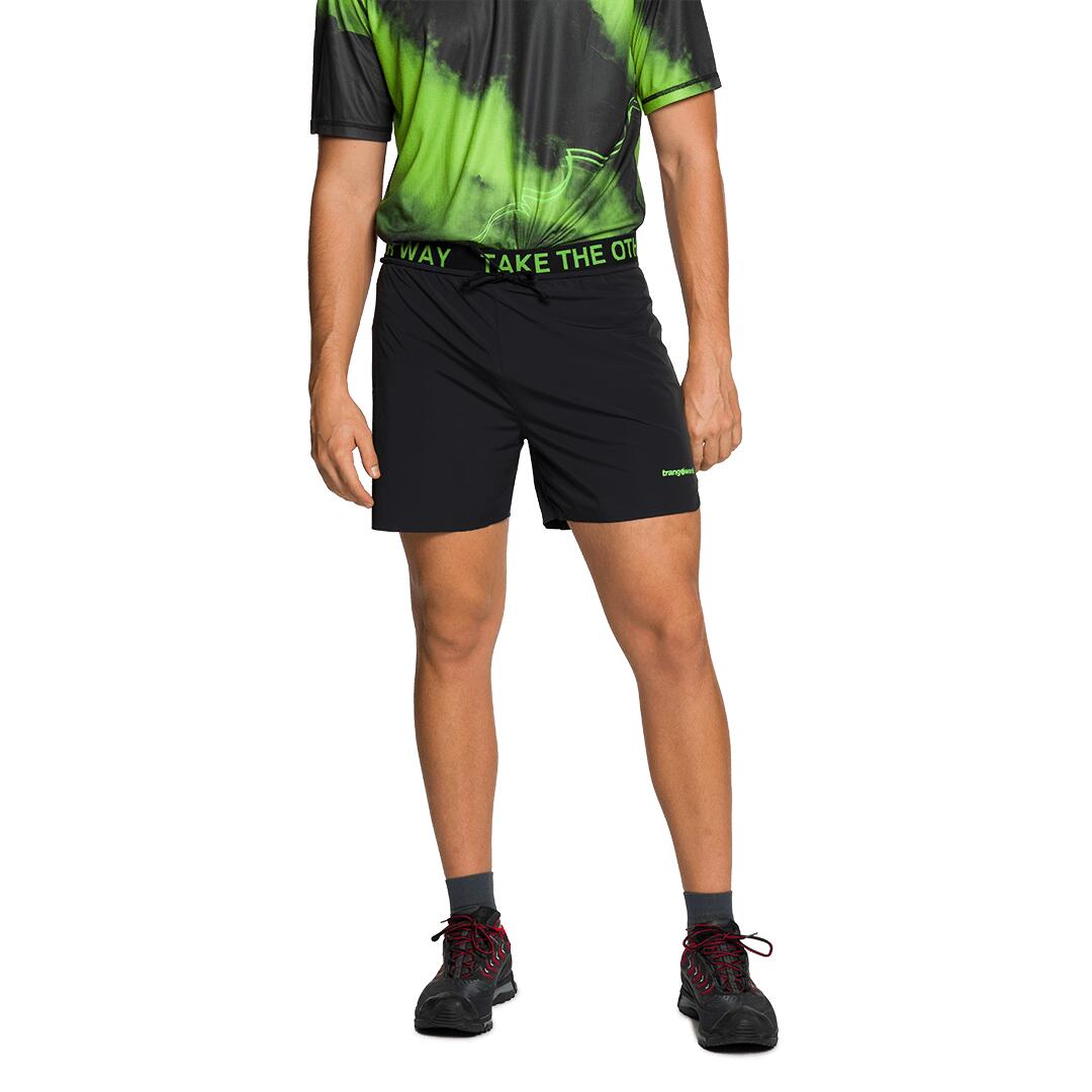 Pantalones cortos de Trail Running para Hombre Trangoworld Servoz Negro/Verde 2/6