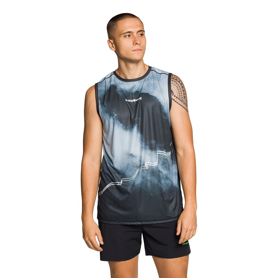 TRANGOWORLD Camiseta sin mangas de Trail Running para Hombre Trangoworld Merles Negro