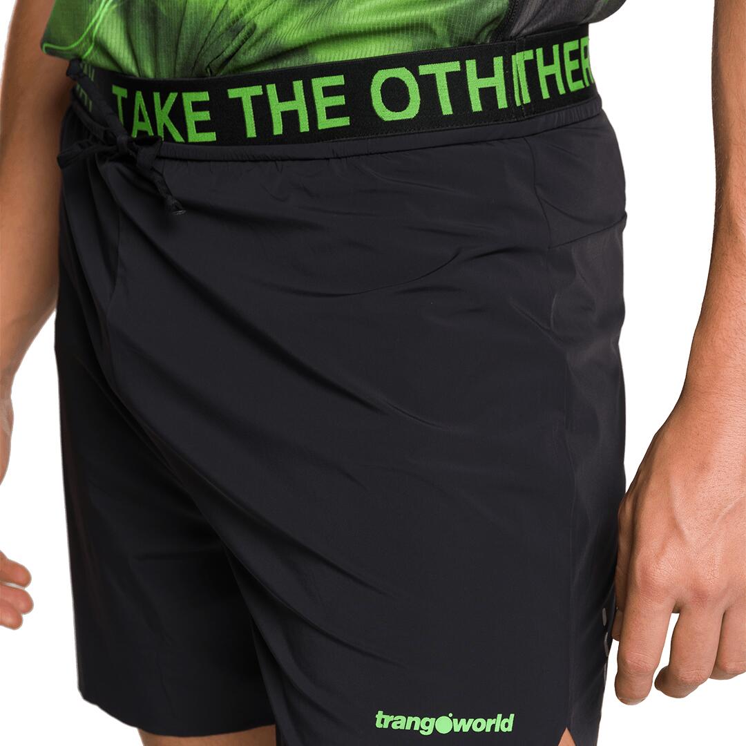 Pantalones cortos de Trail Running para Hombre Trangoworld Servoz Negro/Verde 4/6