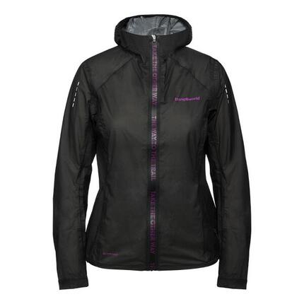 Chubasquero de Trail Running para Mujer Trangoworld Urama Negro Impermeable