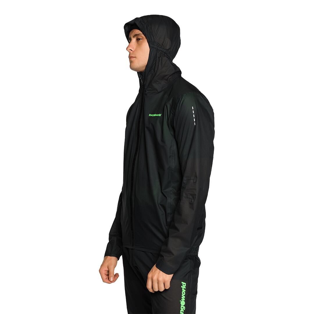 Chubasquero de Trail Running para Hombre Trangoworld Montjoie Negro Impermeable 4/7