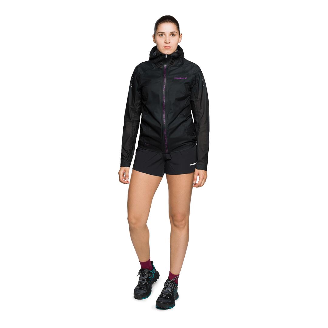 Chubasquero de Trail Running para Mujer Trangoworld Urama Negro Impermeable 7/7