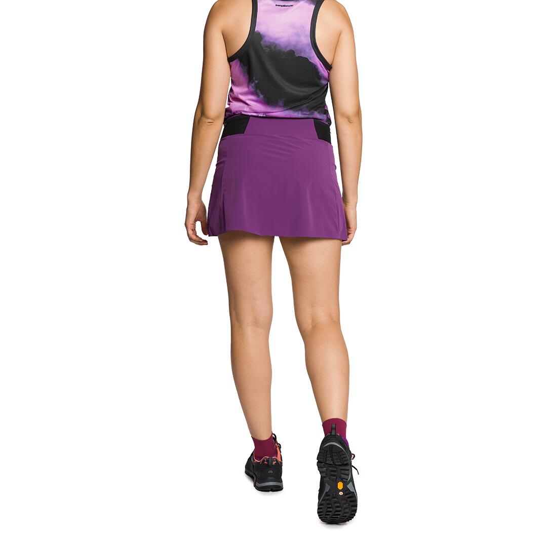 Falda de Trail Running para Mujer Trangoworld Moreta Morado/Negro/Negro 3/6