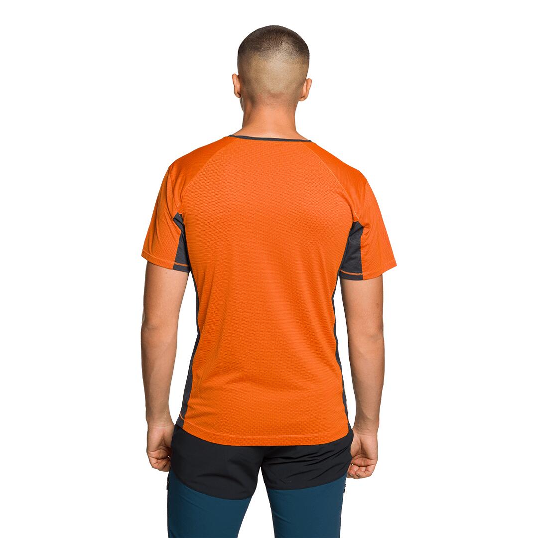Camiseta para Hombre Trangoworld Ritsem Naranja/Gris 3/4
