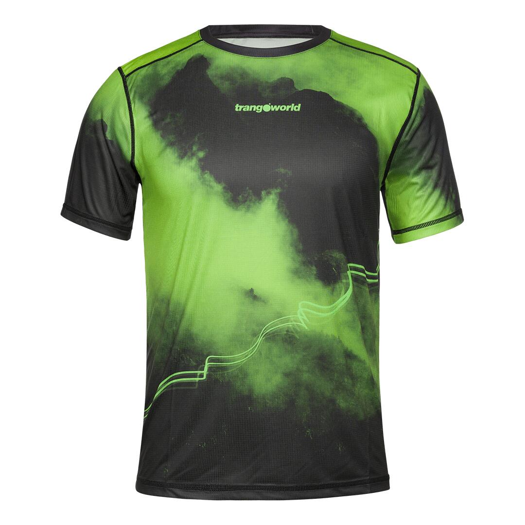 TRANGOWORLD Camiseta de Trail Running para Hombre Trangoworld Eleix Verde/Negro