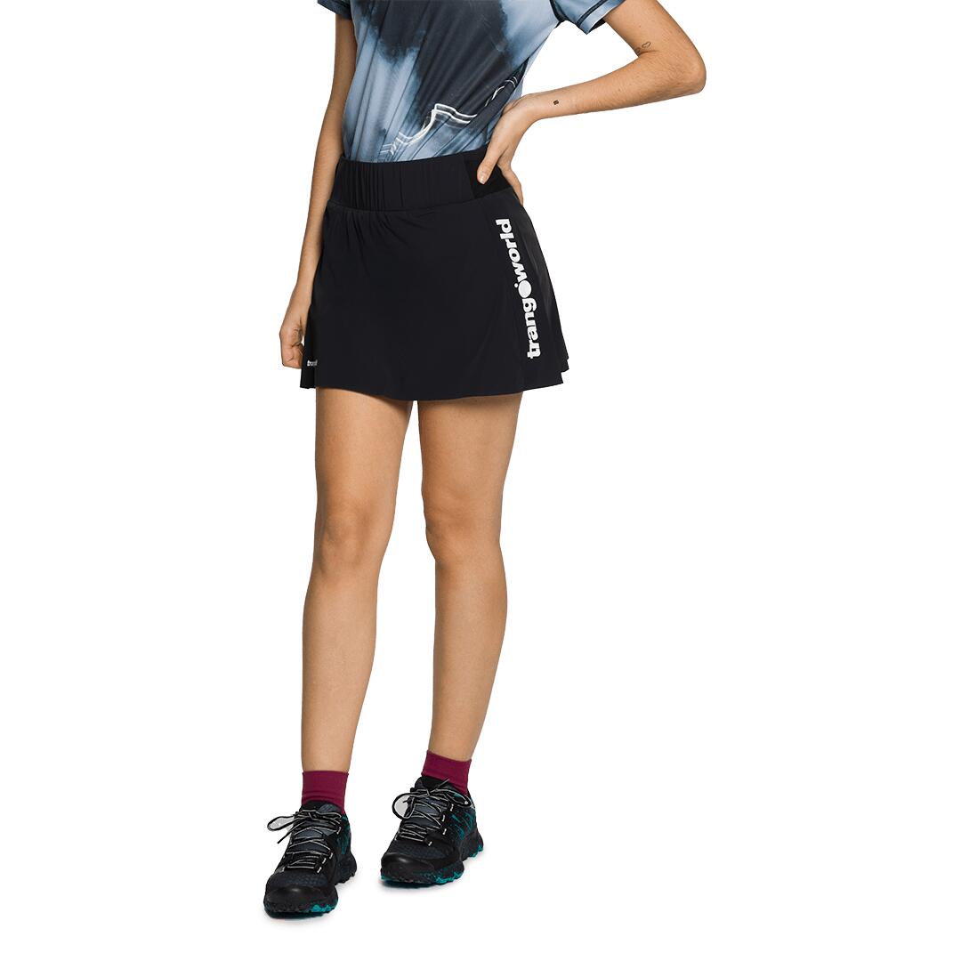 Falda de Trail Running para Mujer Trangoworld Moreta Negro/Blanco 2/4