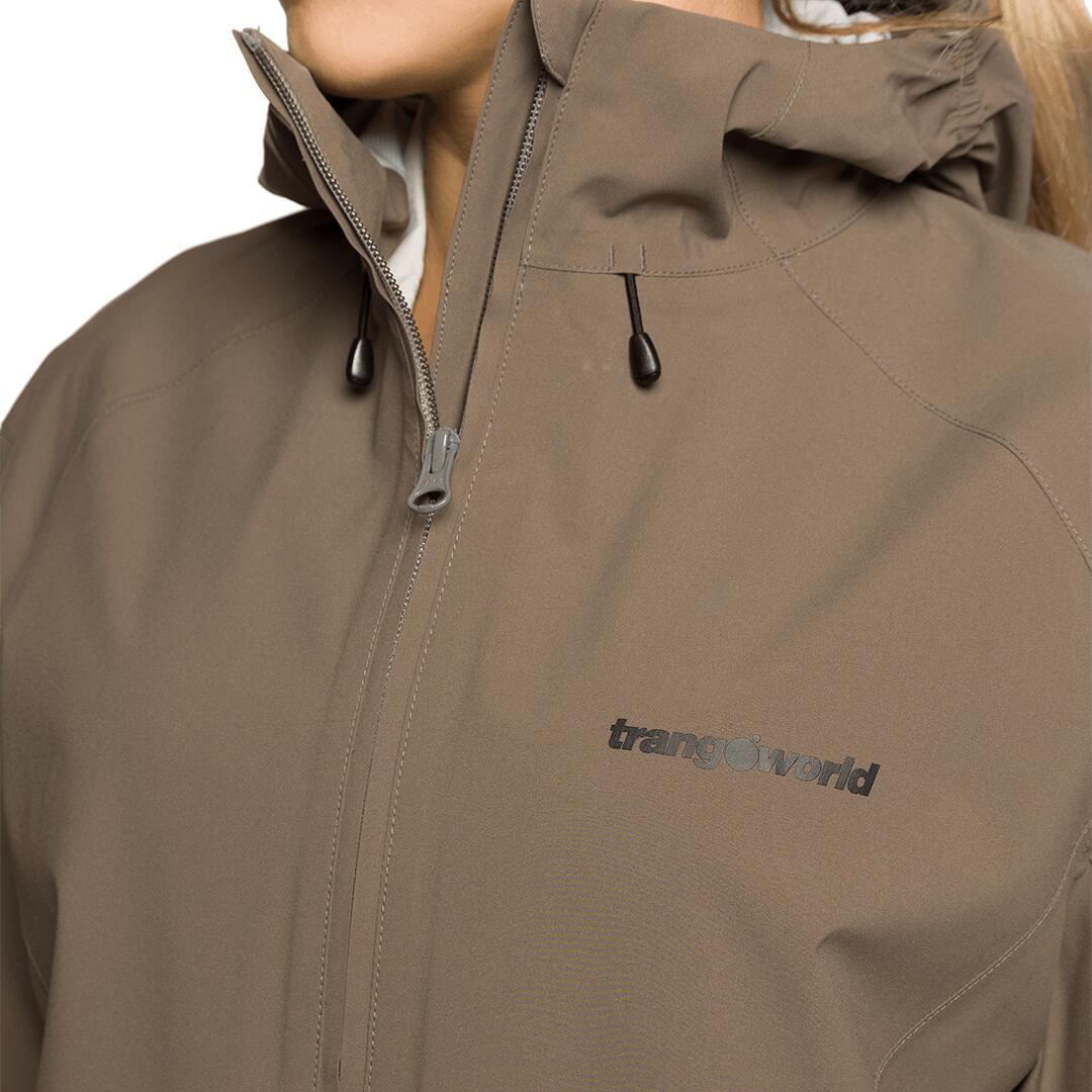 Chaqueta para Mujer Trangoworld Naivasha Marrón/Negro Impermeable 7/7