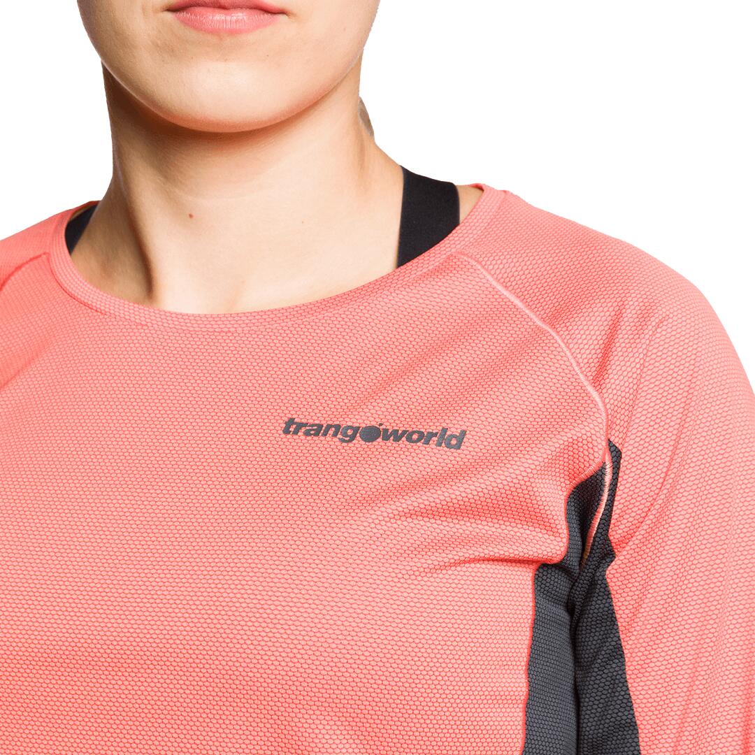 Camiseta para Mujer Trangoworld Sardala Naranja/Gris 3/4