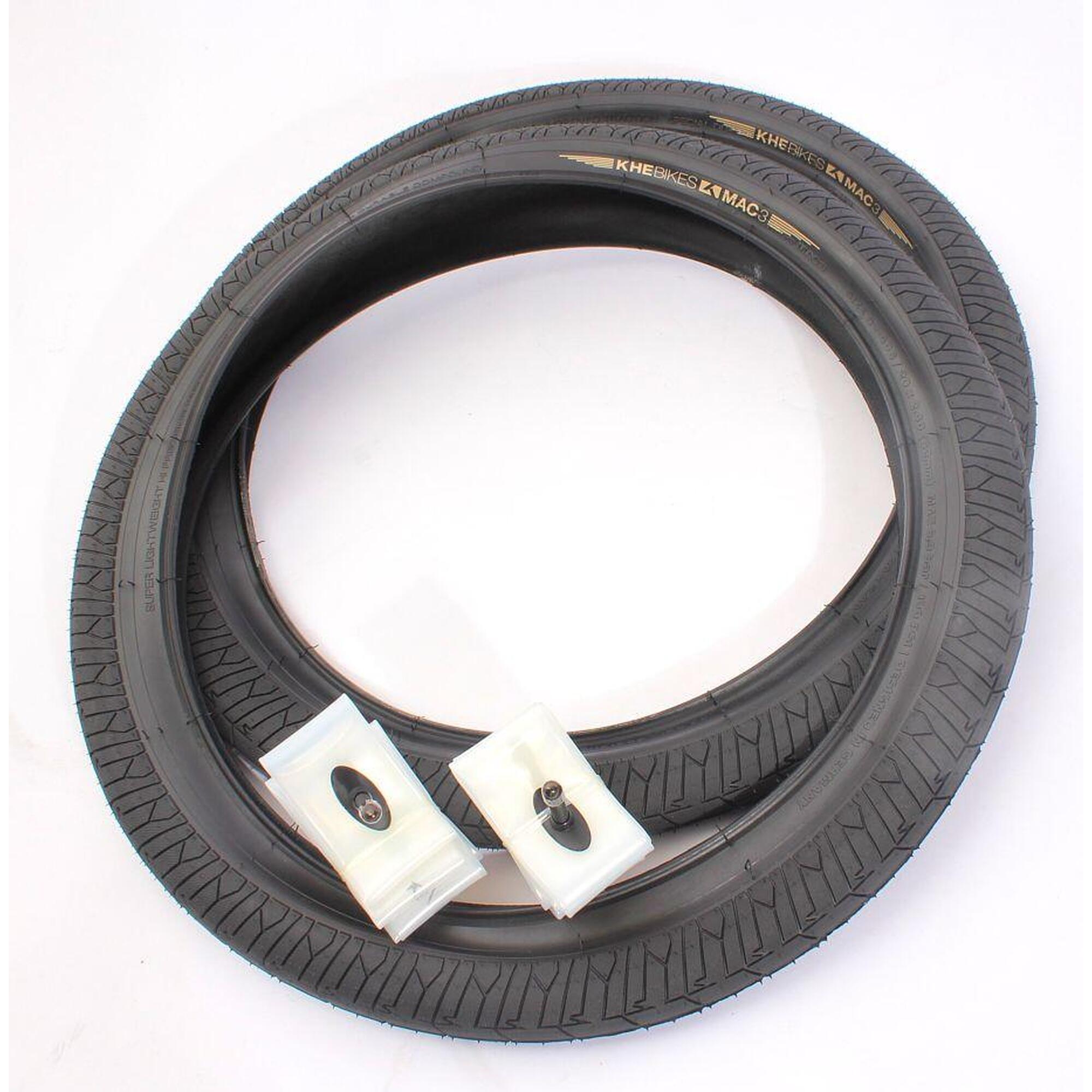 BMX Pneus 2x MAC3 + 2x Schwalbe Aerothan câmara de ar