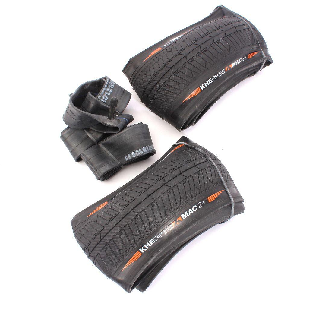 Neumático BMX 2x MAC2+ Plegable + 2x Cámara de aire KHE Twiggy 3/4