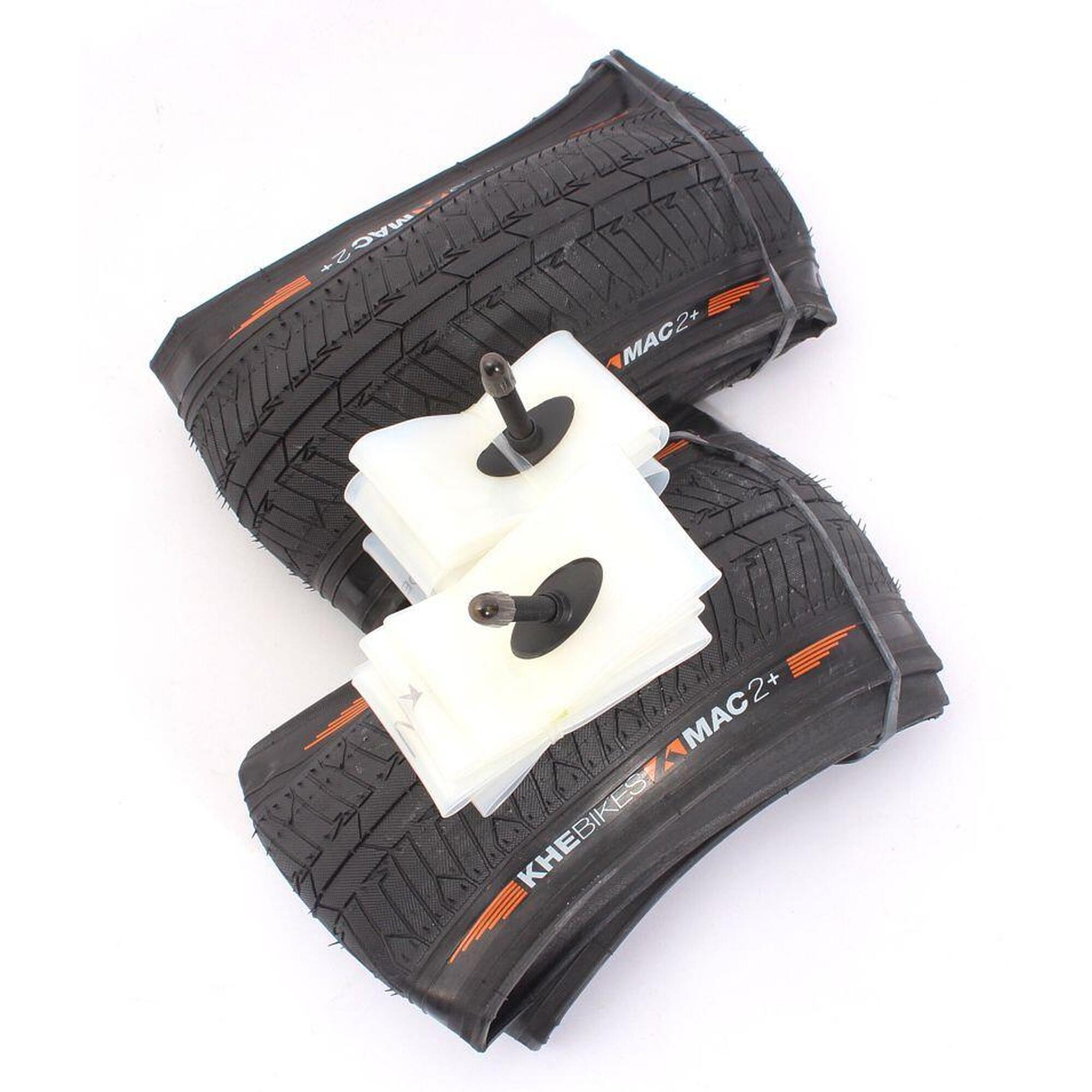 BMX Pneus 2x MAC2+ dobrável + 2x Schwalbe Aerothan câmara de ar