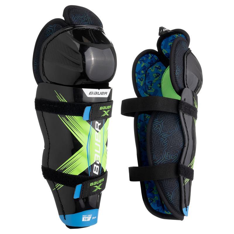 Bauer - Jambiere De Hockey Bauer X² Enfant - Jambières De Protection - Bleu|noir|vert - Decathlon