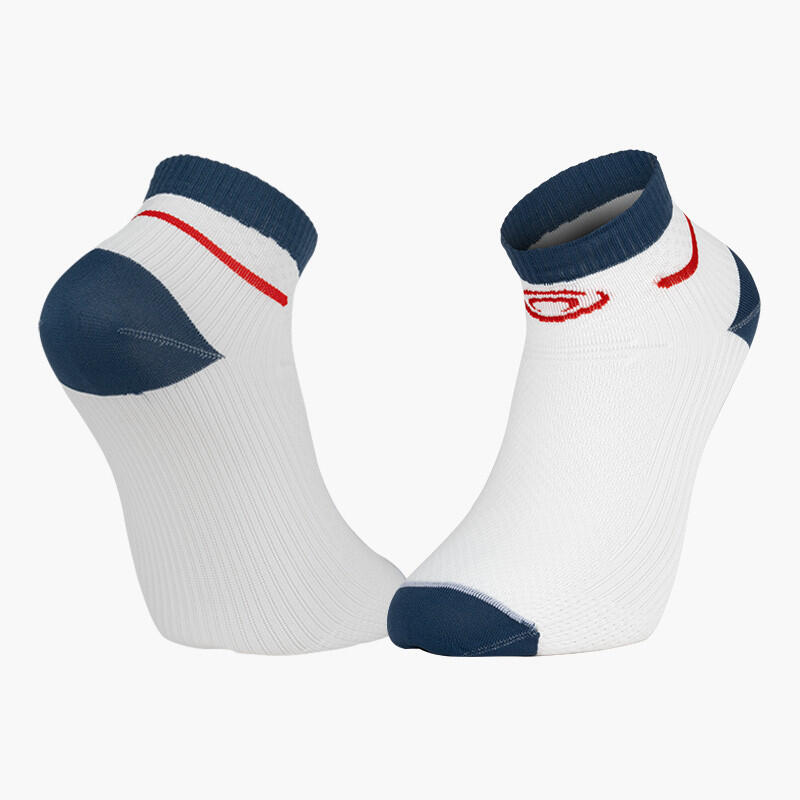 Bv Sport - Socquettes Light Run Blanc/bleu - Chaussettes - Blanc|bleu|rouge - 45/47 - Decathlon
