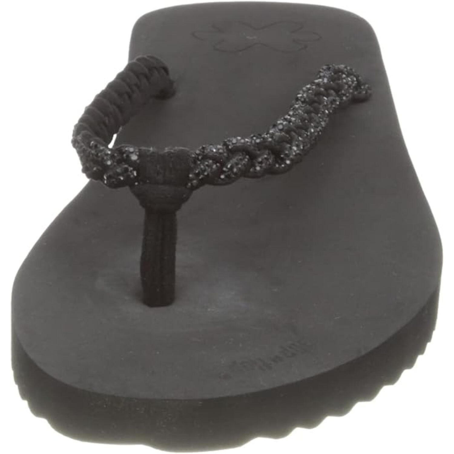 Femme tongs flip*glitter Noir 5/6