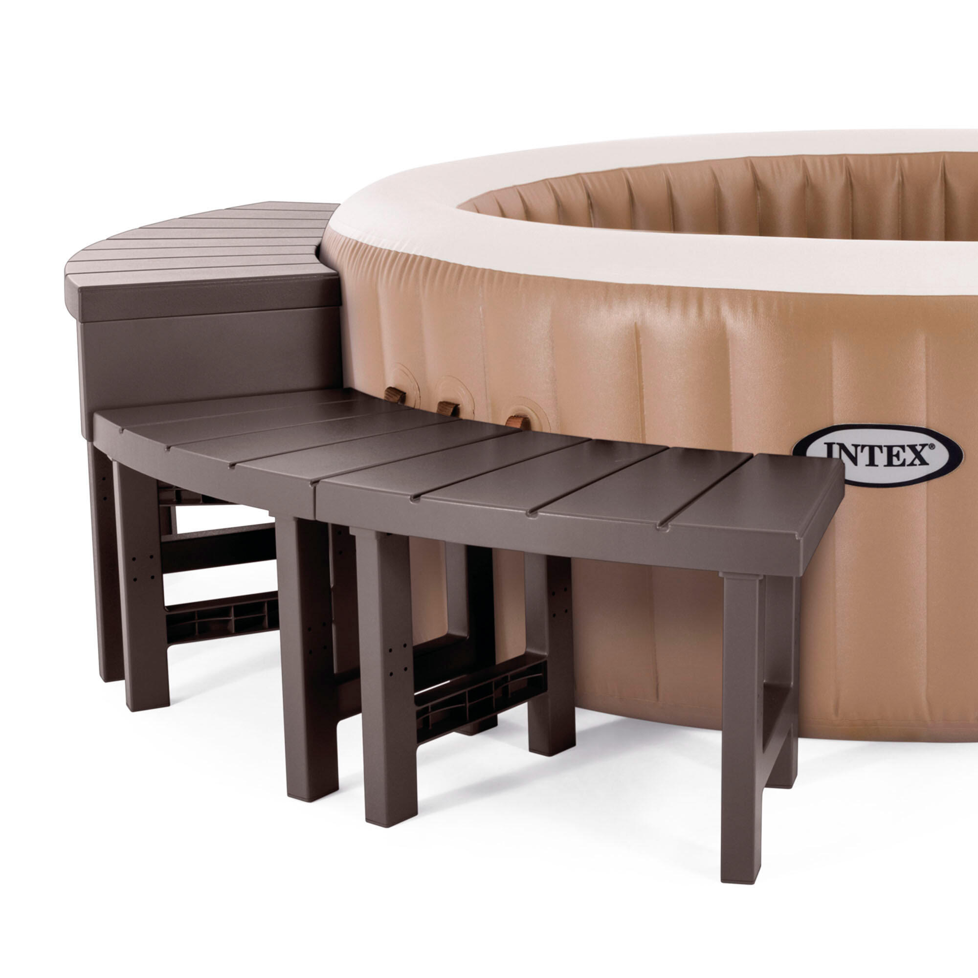 INTEX Pack 2 bancos medianos y 2 grandes para spa circular 4 personas 5/7