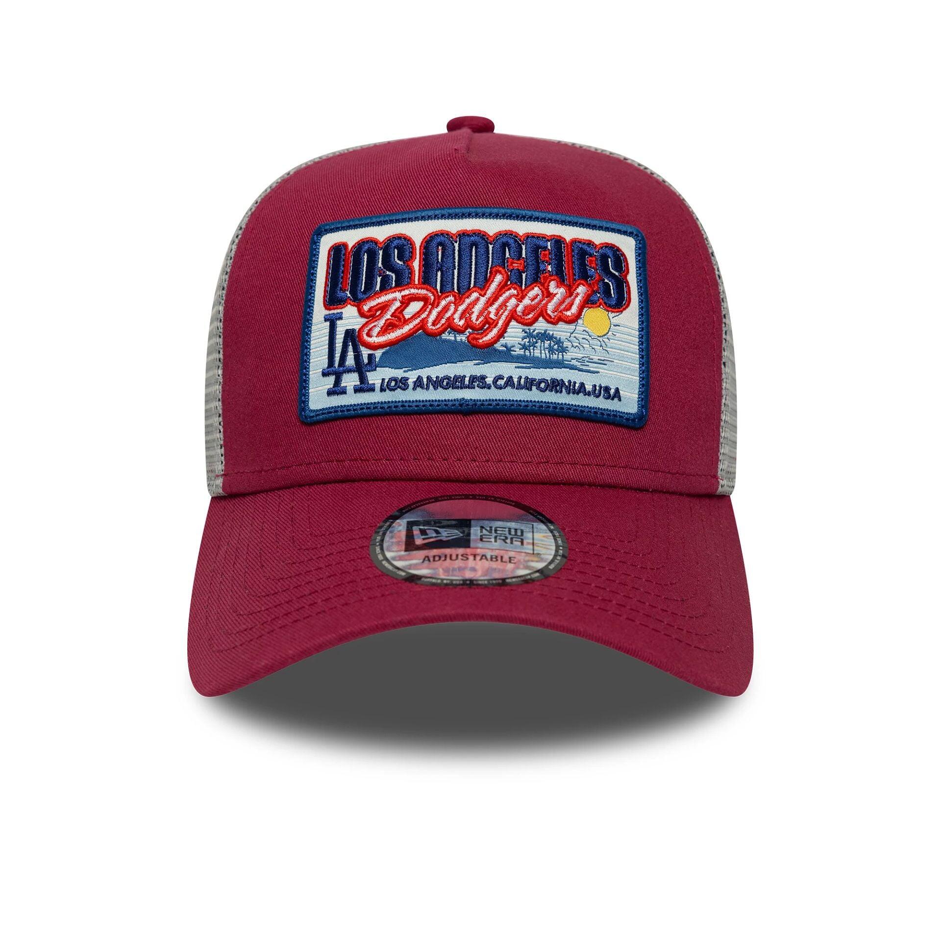 New Era A-Frame Trucker Cap MLB Patch Los Angeles Dodgers rot 2/5