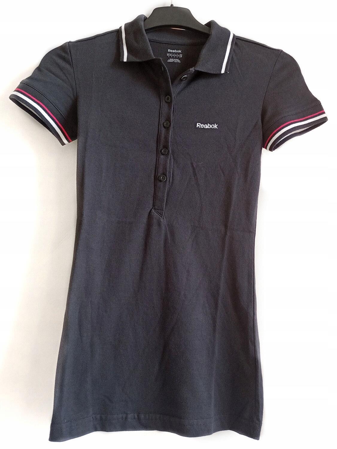 KOSZULKA damska POLO REEBOK K21666 bawełniana czarna SLIM-FIT XS 1/5