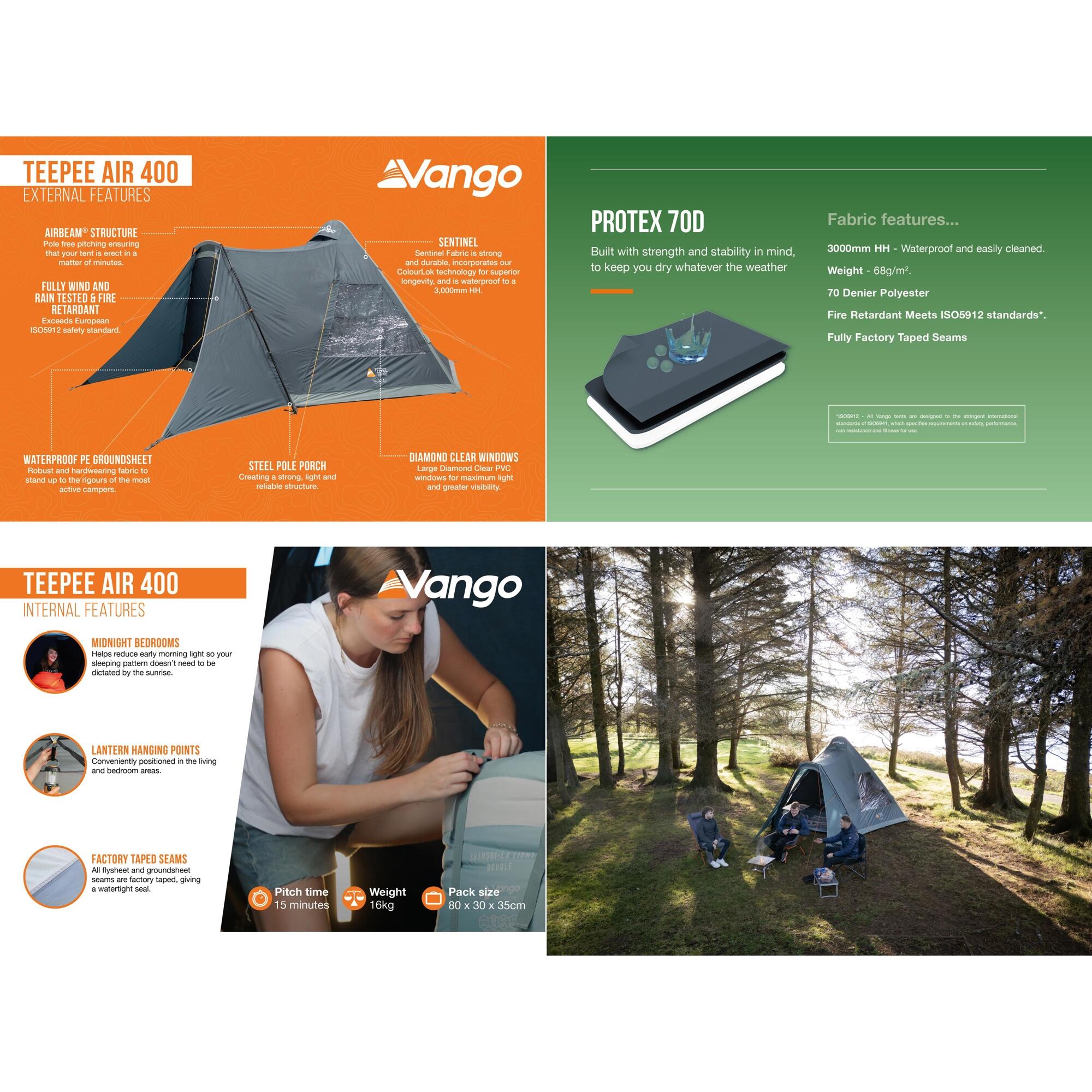 Vango High-Quality Air 400 Teepee Tent 2/7