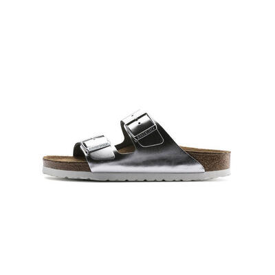 Birkenstock casual schoenen birkenstock arizona sfb metallic zilver