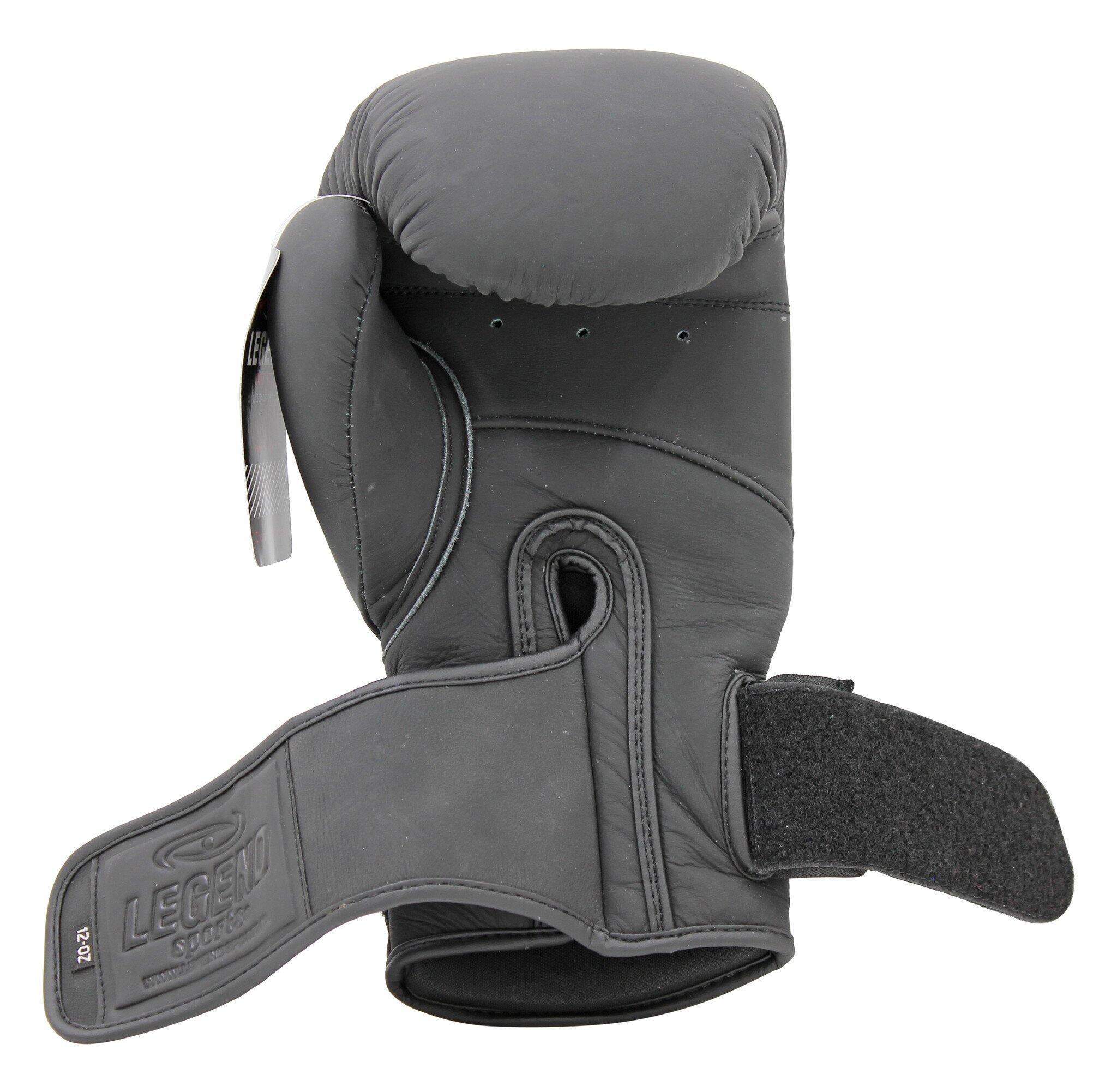 Bokshandschoenen Legend Power Heren/Dames Mat Zwart Leer 3/6