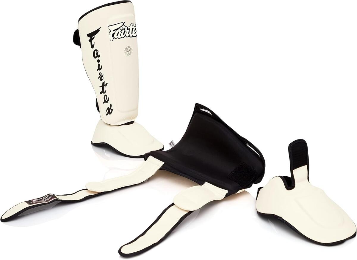 Protège-tibias Fairtex SP7 Pieds détachables Blanc M 4/6