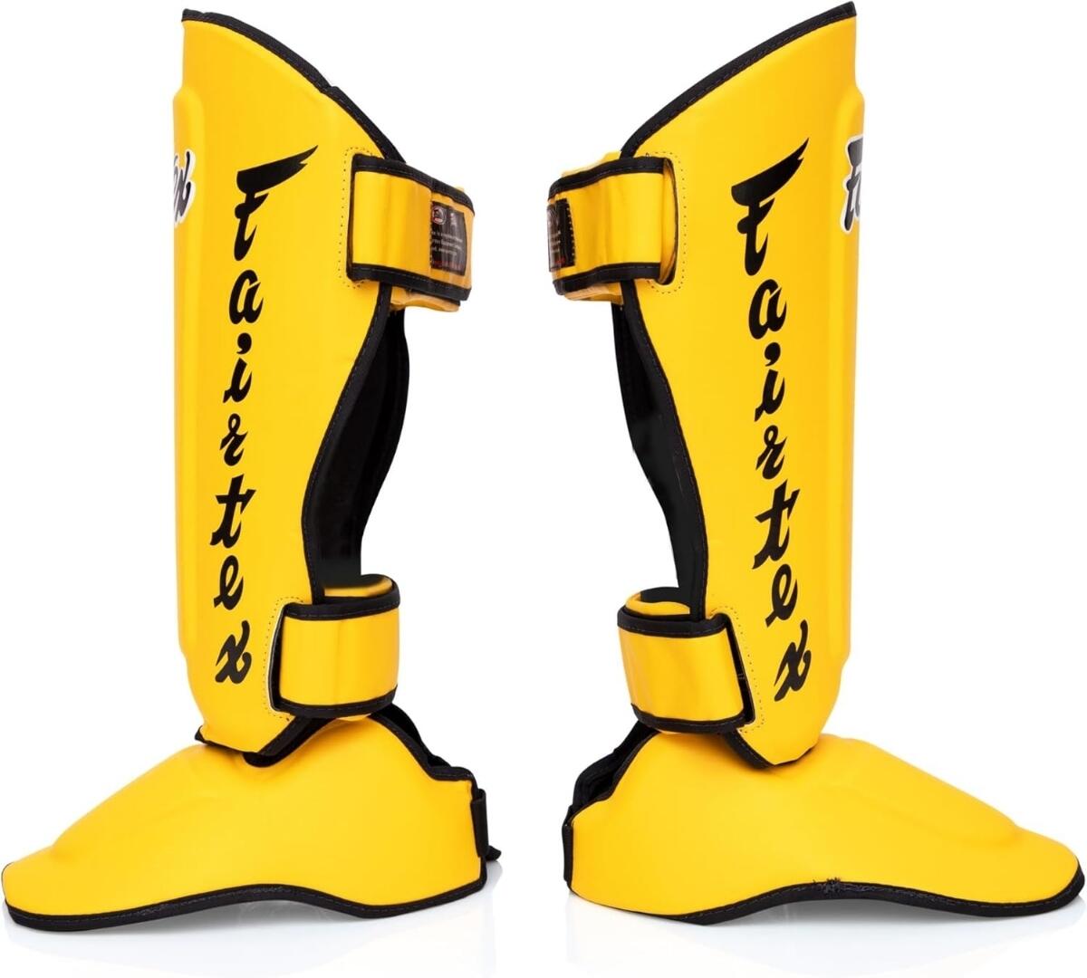 Protège-tibias Fairtex SP7 Pieds détachables Jaune S 4/6