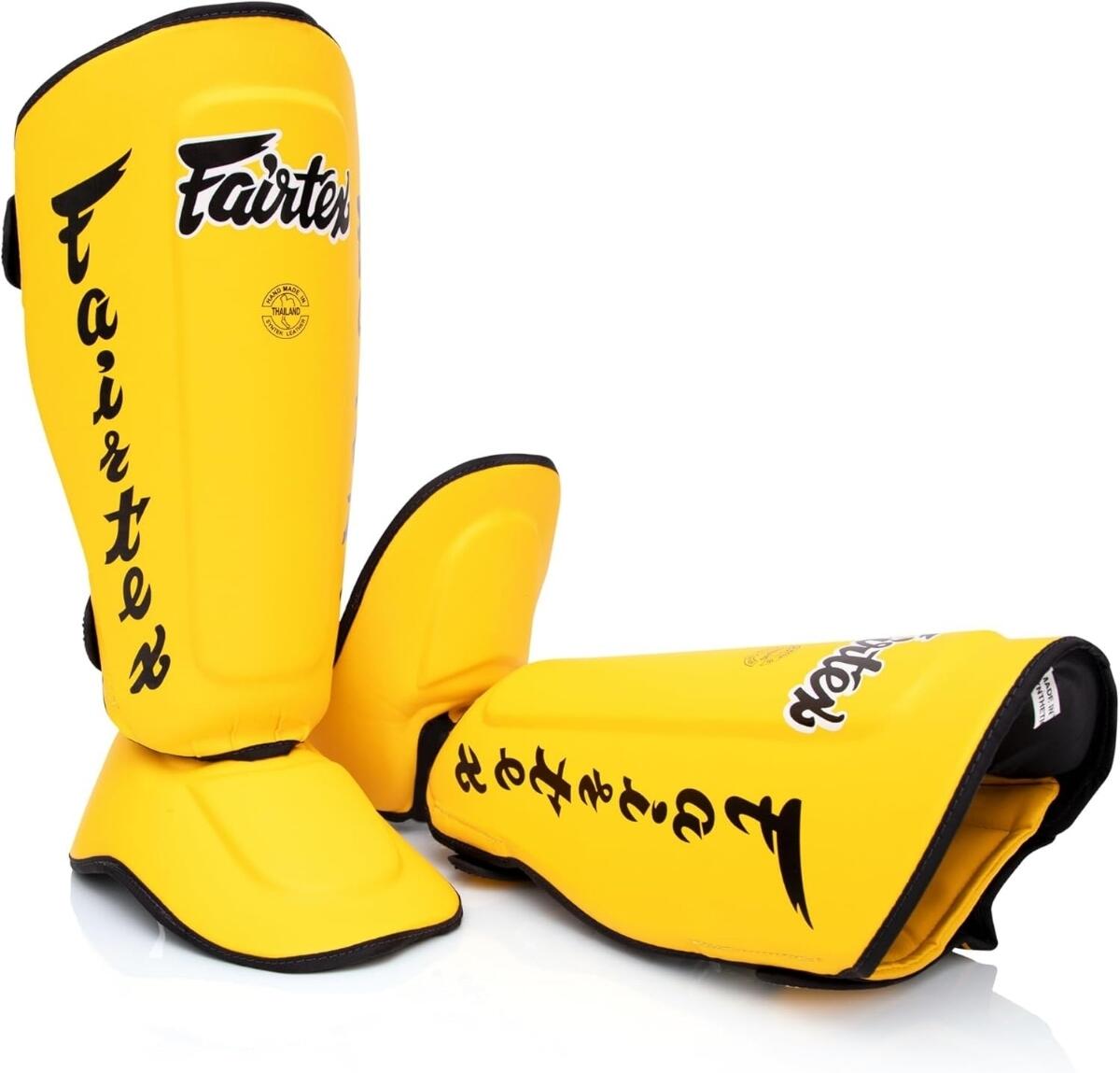 Protège-tibias Fairtex SP7 Pieds détachables Jaune S 2/6