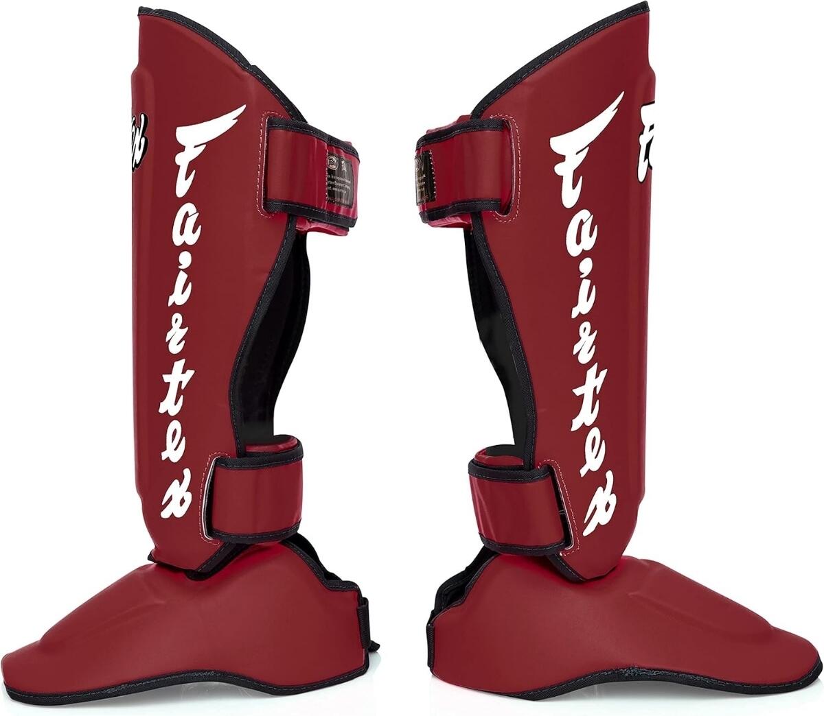 Protège-tibias Fairtex SP7 Pieds détachables Rouge M 2/6