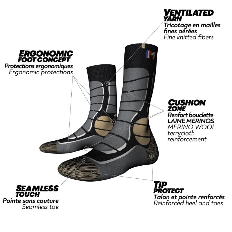 TREK MEDIUM - Chaussettes de randonnée 74% laine mérinos, épaisseur medium. 5/5