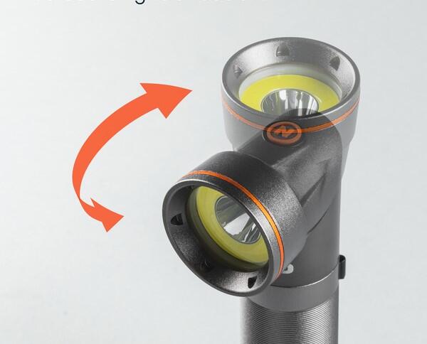 NEBO TASCHENLAMPE ARBEITSLAMPE FRANKLIN PIVOT RC 300 LUMEN WIEDERAUFLADBAR GRAU 5/7