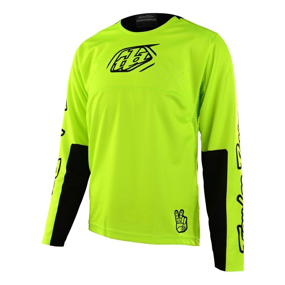 Tld - Troy Lee Designs - Maillot Vtt Sprint Respirant À Manches Longues Pour Enfant Jaune - T-shirt Manches Courtes - Jaune - L. - Decathlon