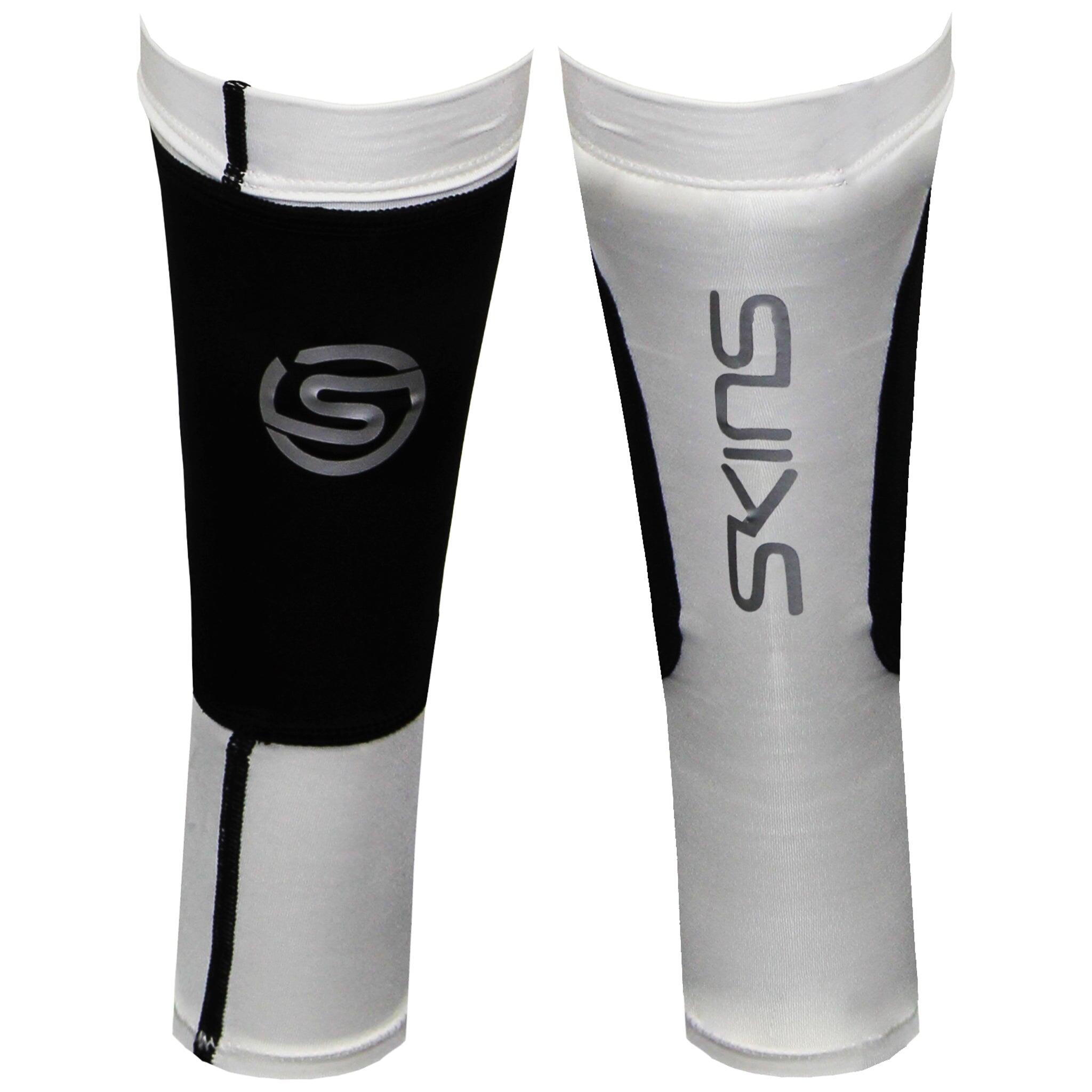 Skins Essentials Mens Black/White Compression Calf Sleeves 1/3