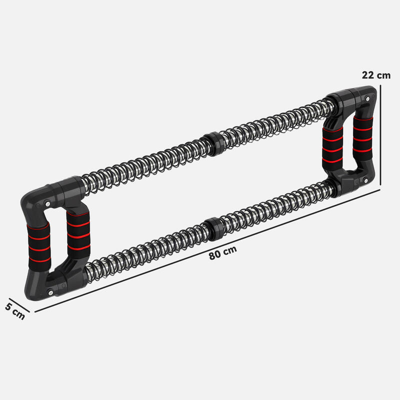 SPORTNOW Extensor Piept cu Rezistență Reglabilă între 10-80kg, 80x22x5 cm, Negru