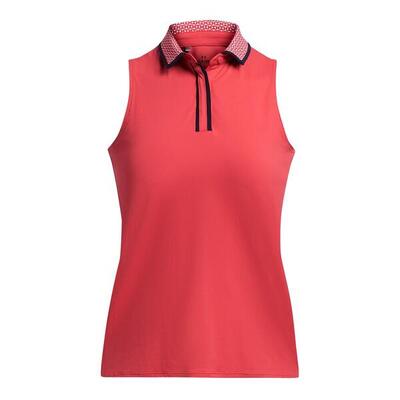 Dames mouwloze polo under armour iso-chill sl rood solstice