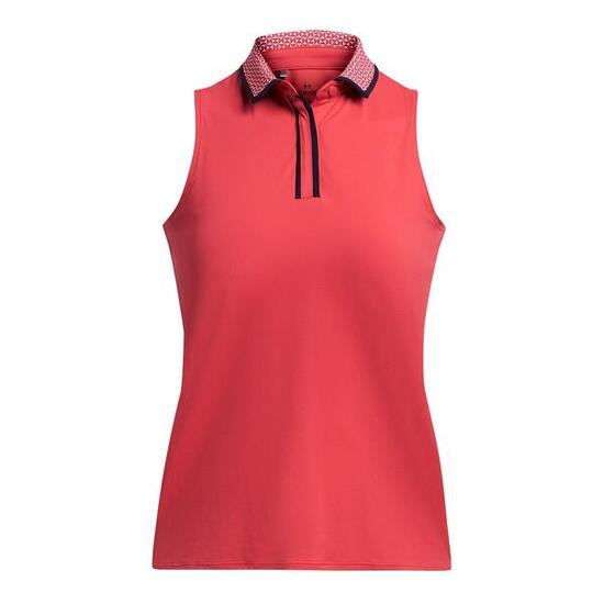 Dames Mouwloze Polo Under Armour Iso-Chill SL Rood Solstice