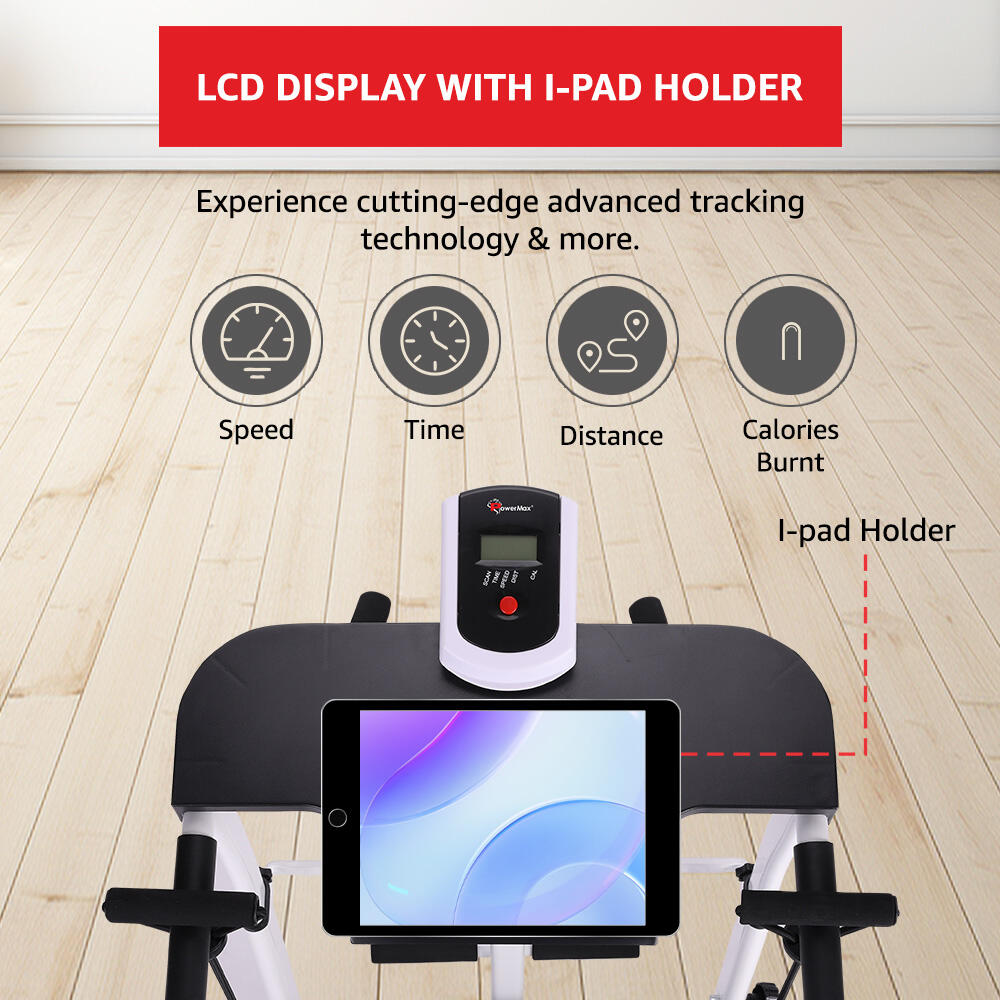 PowerMax Fitness MFT-400 Non-Electric Manual Treadmill For Home Use with Multifunction (Jogger, Twister, Sit-Up, Ropes), 2-Level