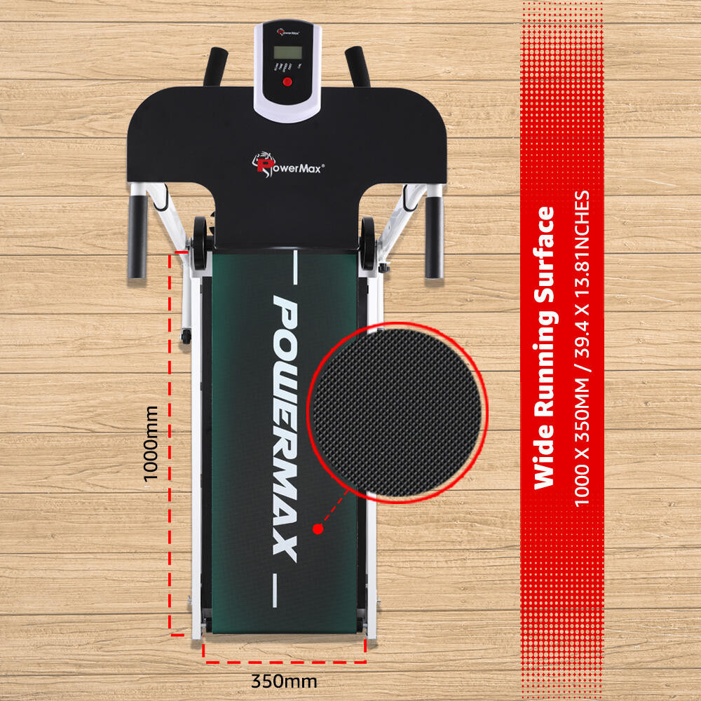 PowerMax Fitness MFT-400 Non-Electric Manual Treadmill For Home Use with Multifunction (Jogger, Twister, Sit-Up, Ropes), 2-Level