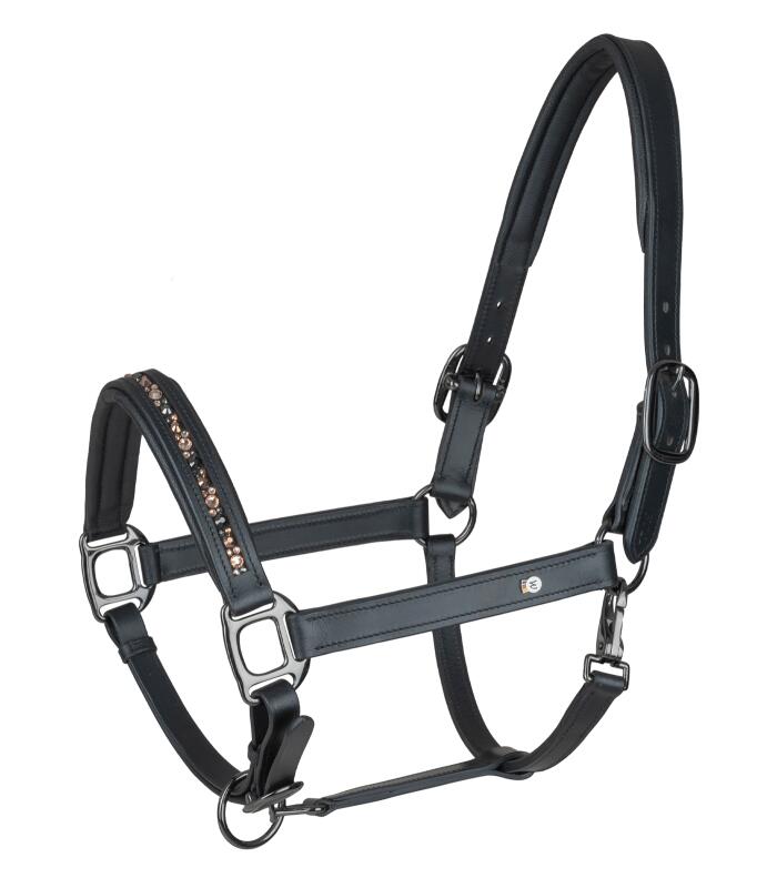 WALDHAUSEN Waldhausen X-Line leren Halster Crystal - Zwart (Full)