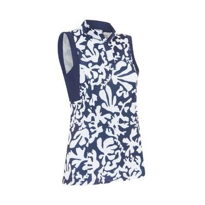 Callaway abstract floral sleeveless polo dames peacoat