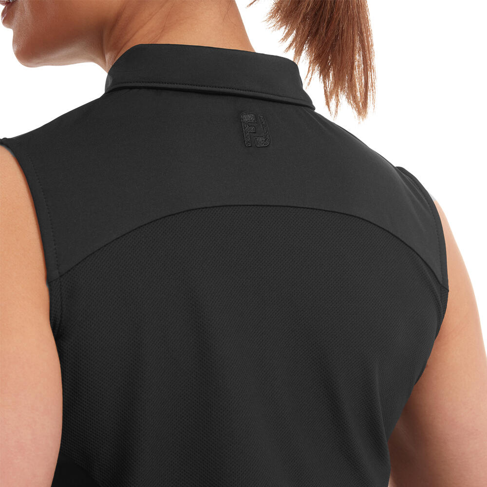 Mouwloze Dames Polo Footjoy Mesch Back Lisle Zwart 3/3