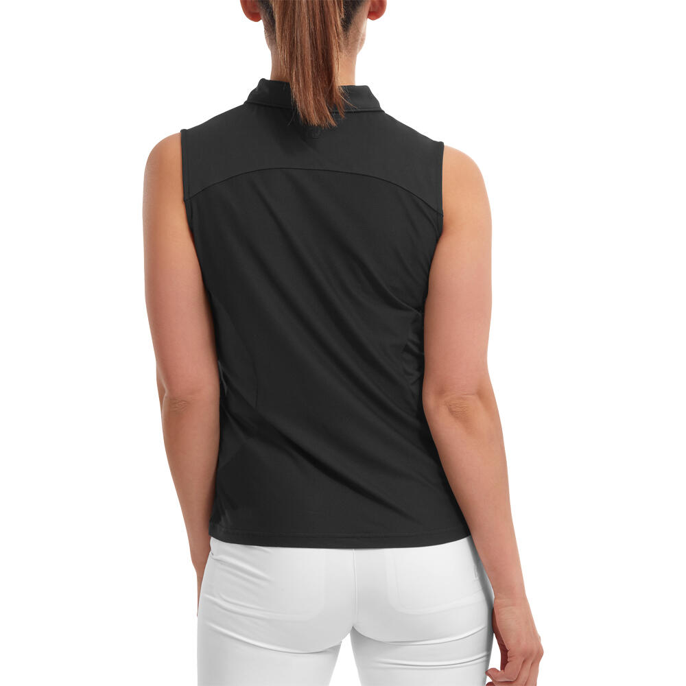 Mouwloze Dames Polo Footjoy Mesch Back Lisle Zwart 2/3