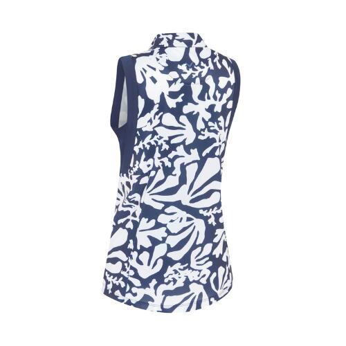 Callaway Abstract Floral Sleeveless Polo Dames Peacoat 2/5