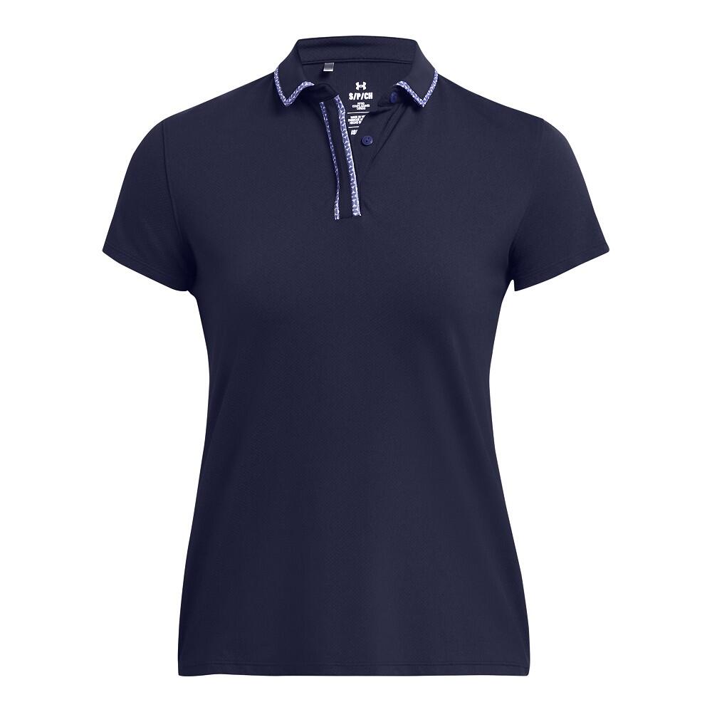 Polo de golf pour femme Under Armour Iso-Chill SS Midnight Navy 1/4