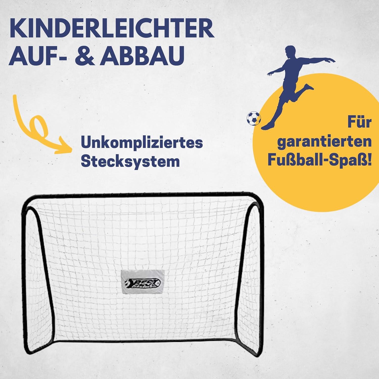 Best Sporting MO11085 Fußballtor Tor 300 x 205 x 120 cm, schwarz, 38mm 2/5