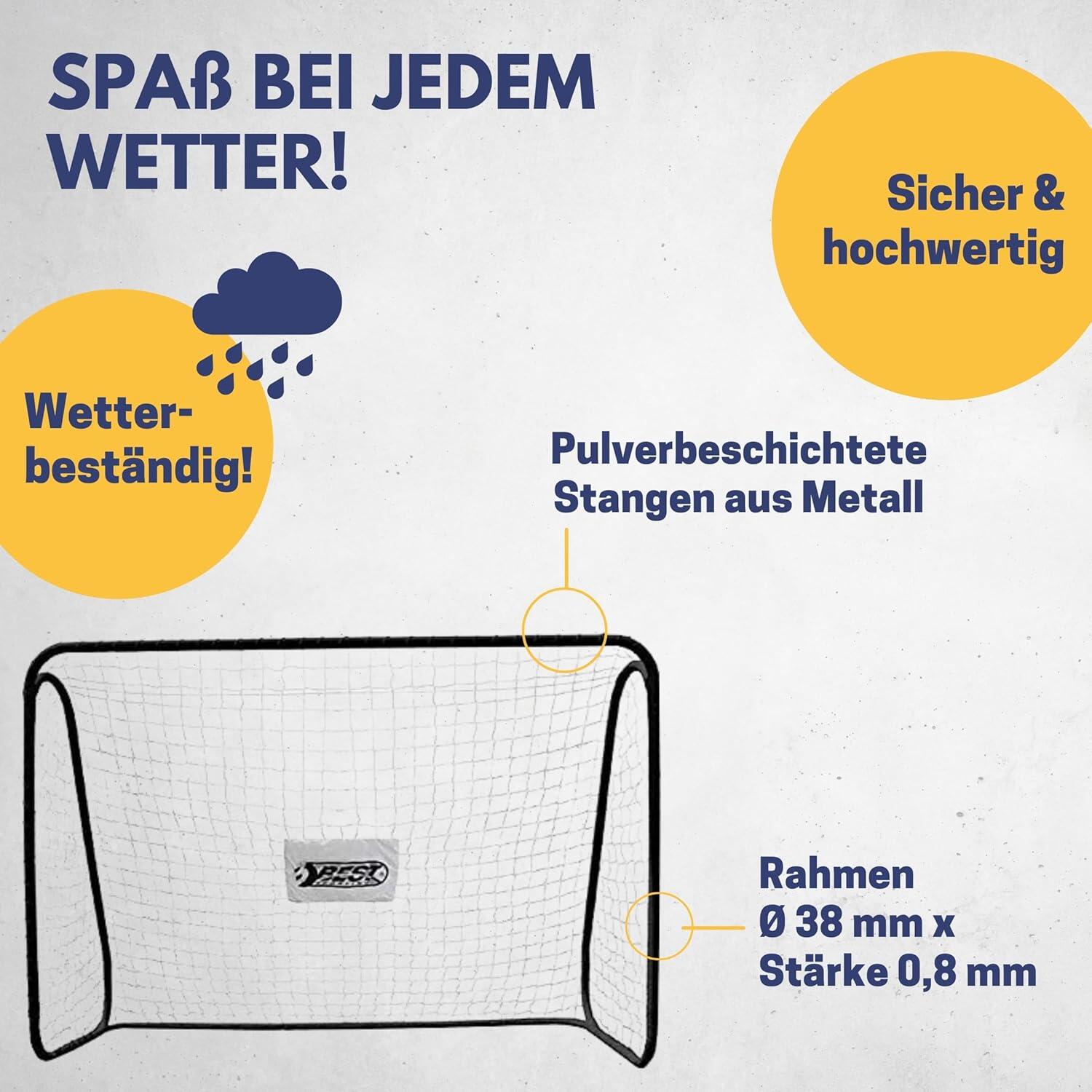Best Sporting MO11085 Fußballtor Tor 300 x 205 x 120 cm, schwarz, 38mm 4/5