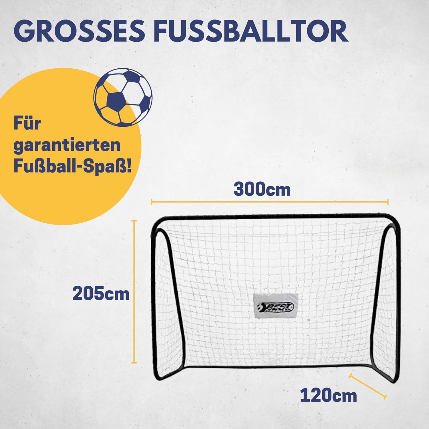 Best Sporting MO11085 Fußballtor Tor 300 x 205 x 120 cm, schwarz, 38mm 3/5