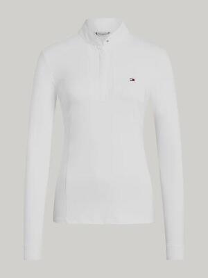 Tommy hilfiger equestrian avon wedstrijdshirt lange mouwen dames wit -